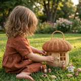 Rattan handwoven mushroom basket  | Vili Bear Auckland NZ