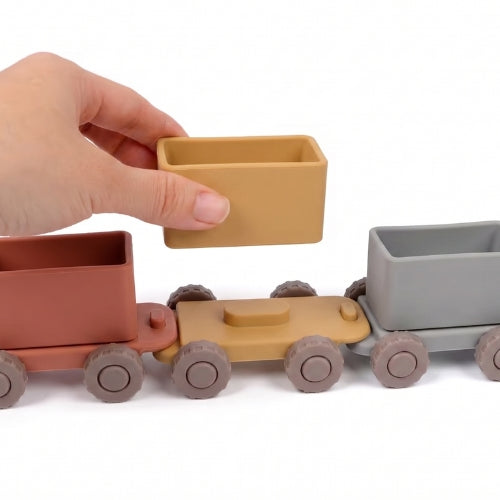 Food-grade silicone toy train set  | Vili Bear Auckland NZ